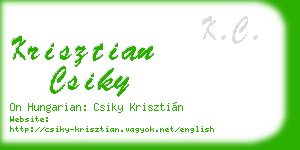 krisztian csiky business card